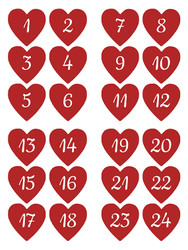 Joulukalenteritarra Punainen Sydän, 4 arkkia