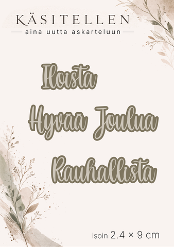 Käsitellen stanssi Joulutekstit