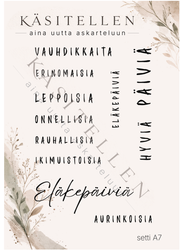 Käsitellen leimasin Vauhdikkaita eläkepäiviä