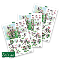 Katy Sue Designs 3D-kuvat Birds in Blossom