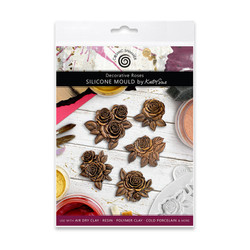 Katy Sue Designs, Cosmic Shimmer muotti Decorative Roses 