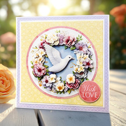 Katy Sue Designs 3D-kuvat Dove With Flowers
