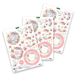 Katy Sue Designs 3D-kuvat Dove With Flowers