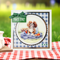 Katy Sue Designs Die Cut Topper & Decoupage -setti Picnic Pups