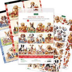 Katy Sue Designs Die Cut Topper & Decoupage -setti Picnic Pups