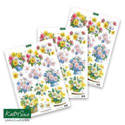 Katy Sue Designs 3D-kuvat Pot of Flowers