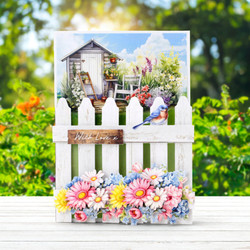 Katy Sue Designs Pretty Petals Picket Fence Card Making Kit -setti