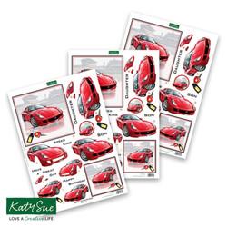 Katy Sue Designs 3D-kuvat Red Racer