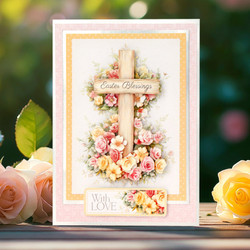 Katy Sue Designs 3D-kuvat Wooden Cross & Roses