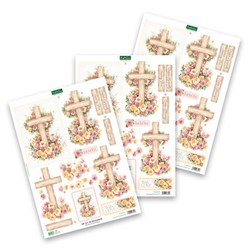 Katy Sue Designs 3D-kuvat Wooden Cross & Roses