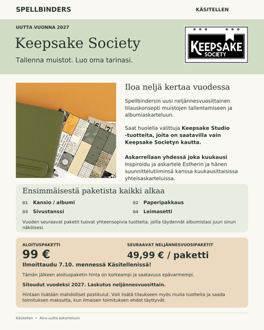 KEEPSAKE SOCIETY -vuositilaus