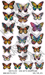 Käsitellen tarra-arkki Perhoset