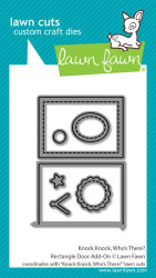 Lawn Fawn stanssi Knock, Knock, Who's There? Rectangle Door Add-On