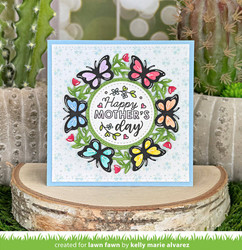 Lawn Fawn stanssi Magic Iris Butterfly Wreath Add-On
