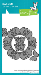 Lawn Fawn stanssi Magic Iris Butterfly Wreath Add-On