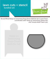 Lawn Fawn stanssi Reveal Wheel Keep on Swimming Drop-Down Add-On