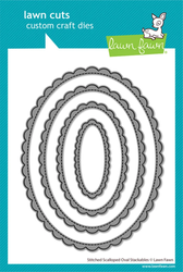 Lawn Fawn stanssi Stitched Scalloped Oval Stackables