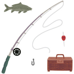 Honey Bee Stamps stanssi Lovely Layers: Rod & Reel