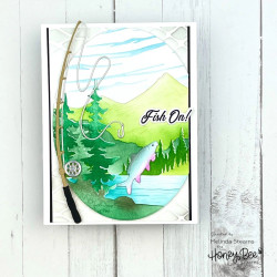 Honey Bee Stamps stanssi Lovely Layers: Rod & Reel