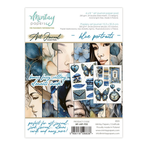 Mintay Art Journal paperipakkaus Blue Portraits, 6