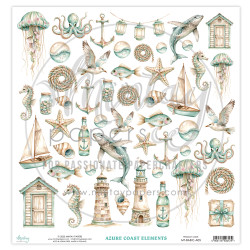 Mintay skräppipaperi Basic Elements 05, Azure Coast