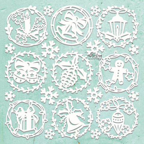Mintay Chippies -chipboard Xmas Decors -setti