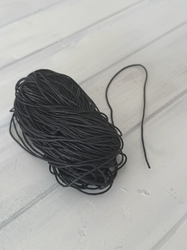Vahattu puuvillanaru, 1 mm x 72 m, musta