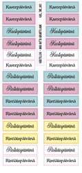 Käsitellen tarra-arkki Kastepäivänä