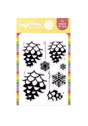 Waffle Flower leimasin Snowcapped Pinecone Details