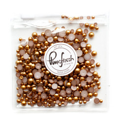Pinkfresh Metallic Pearls -koristeet, Matte Gold