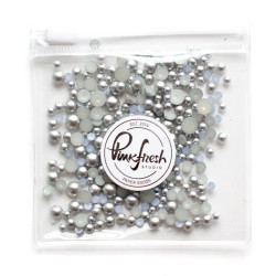 Pinkfresh Metallic Pearls -koristeet, Matte Silver