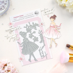 Pinkfresh Studio Press Plate -levy The Couture Edit, Couture Grace