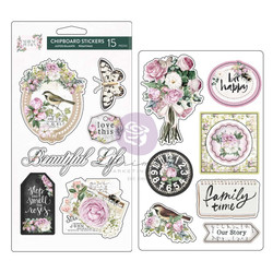 Prima Marketing Serene Petals -chipboard tarrat Garden Whispers