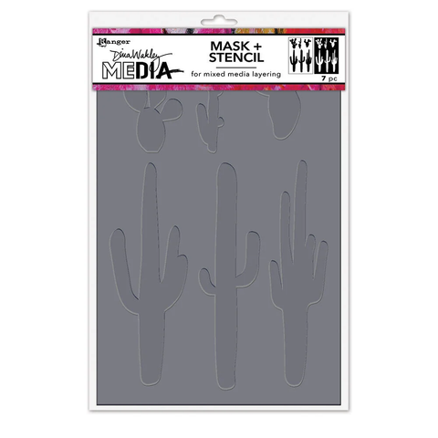 Dina Wakley Media sapluuna Cactus Masks, 9