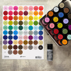 Tim Holtz Distress Large Round Labels -tarrat, musta