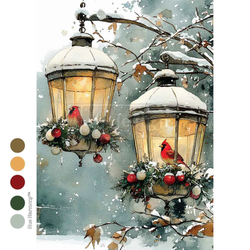 Prima Decoupage Fiber -paperi Cardinal Christmas