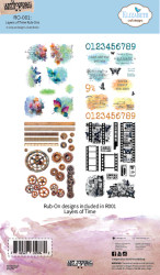 Elizabeth Craft Designs  Rub-Ons siirtokuvat Layers of Time, 4 arkkia