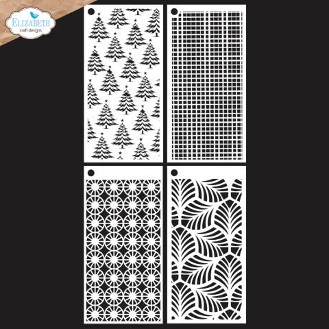 Elizabeth Craft Designs sapluunat Golden Season, Journal Stencils 9