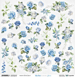 Scrap And Me skräppipaperi Blue Roses, Flowers