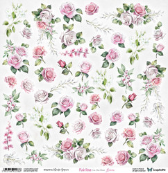 Scrap And Me skräppipaperi Pink Roses, Flowers