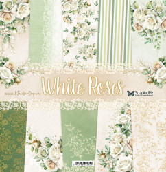 Scrap And Me paperipakkaus White Roses, 12