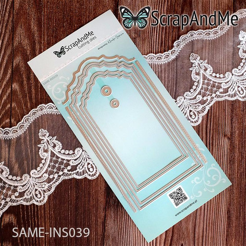 ScrapAndMe stanssi Card and Large Tags and Stitching