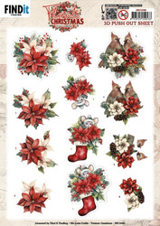 Yvonne Creations Floral Christmas 3D-kuvat Floral Poinsettia