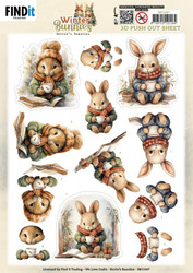 Berrie's Beauties Winter Bunnies 3D-kuvat Drinking Bunnies
