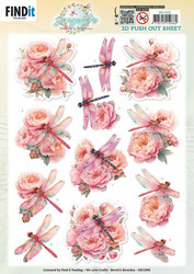 Berrie's Beauties Dragonflies 3D-kuvat Pink