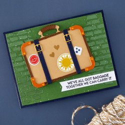 Spellbinders leima- ja stanssisetti Retro Suitcase and Sentiments 