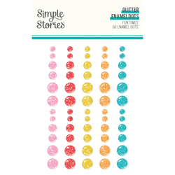 Simple Stories Glitter Enamel Dots -tarrat Fun Times