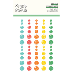 Simple Stories Glitter Enamel Dots -tarrat Game Night
