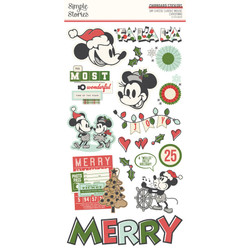 Simple Stories Say Cheese Classic Mouse Christmas Chipboard -tarrat