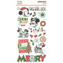 Simple Stories Say Cheese Classic Mouse Christmas Chipboard -tarrat